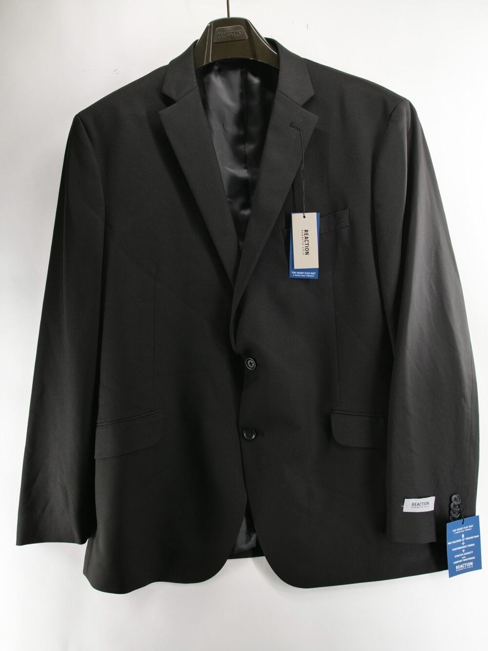 Kenneth Cole Reaction NWT Ready Flex Suit Jacket Blazer Men 50L Black TechniCole